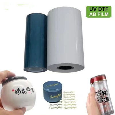 UV DTF 필름 패키지 A*100m+B*100m 필름 0.6*100m 롤 UV 프린터 라벨 스티커 UV DTF AB 필름