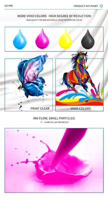 에프슨 dx7/dx5/dx4 프린터 헤드용 UV 잉크 CMYK+V 폰 케이스 가죽용 1L
