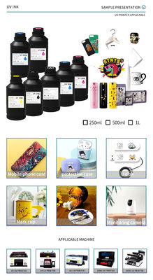 UV 하드 소프트 잉크 CMYKW 색상 XP600 TX800 Dx5 Dx7 프린트 헤드 500ML